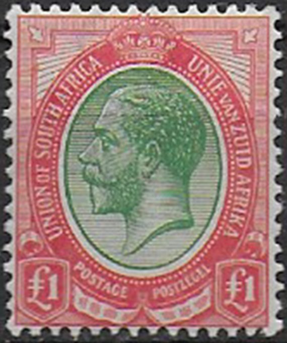 1916 Union of South Africa Giorgio V 1£ MNH SG n. 17