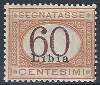 1925 Libia Postage due 60c. orange brown MNH Sassone n. 11
