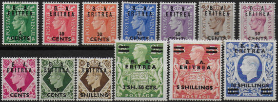 1950 Eritrea B. A. 13v. MNH Sassone n. 14/26