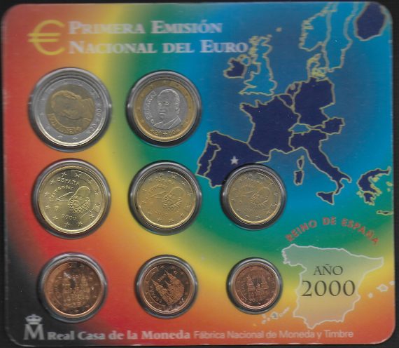 2000 Spagna divisionale 8 monete FDC