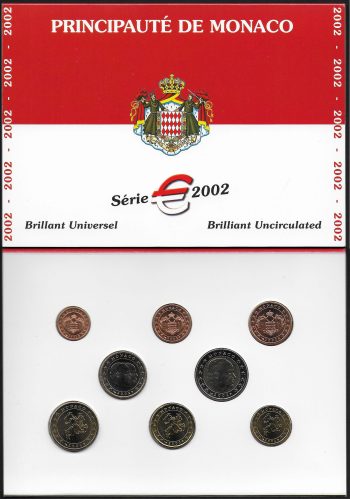 2002 Monaco divisionale 8 monete FDC