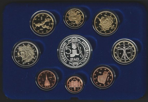 2008 Italia divisionale Proof IFAD 9 monete