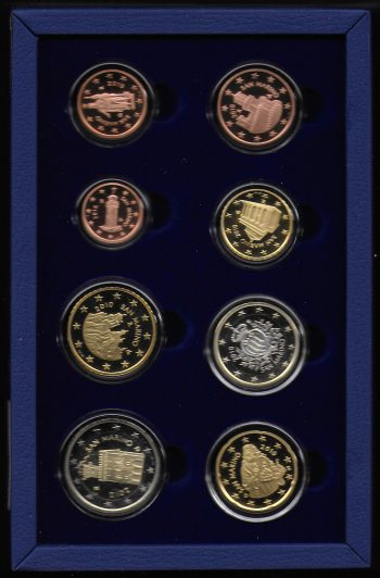 2010 San Marino divisionale 8 monete FS senza cartoncino