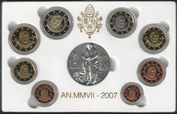 2007 Vaticano  8 monete FS solo cofanetto
