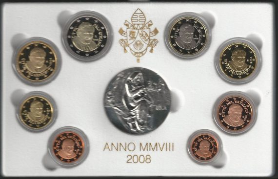 2008 Vaticano 8 monete FS solo cofanetto