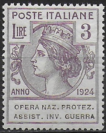 1924 Italia Semistatali Opera Lire 3 bc MNH Sassone n. 56