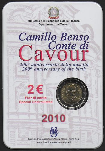 2010 Italia € 2,00 Cavour FDC-BU