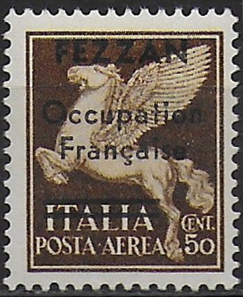 1943 Fezzan French occupation airmail 1v. MNH Sassone n. 1