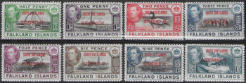 1944 Falkland Islands Dependencies South Shetlands 8v. MNH SG. n. D1/8