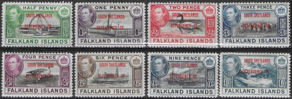 1944 Falkland Islands Dependencies South Shetlands 8v. MNH SG. n. D1/8