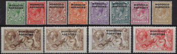 1914-31 Morocco Agencies british currency 12v. MH SG n. 42/54