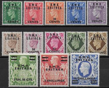 1948 Eritrea B.M.A. 13v. MNH Sass. n. 1/13