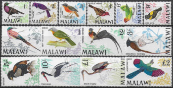 1968 Malawi Birds 14v. MNH SG n. 310/23