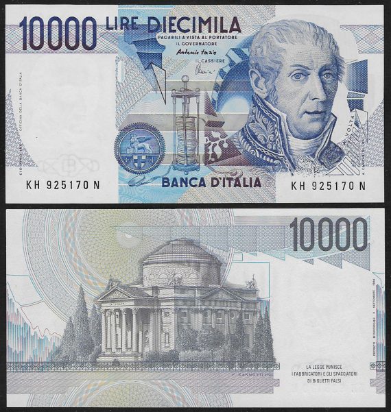 1997 Italia Lire 10.000 A. Volta FDS Rif BI 76H Gigante