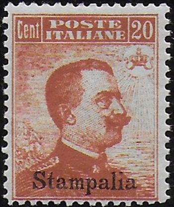 1917 Egeo Stampalia 20c. orange dc. MNH Sassone n. 9