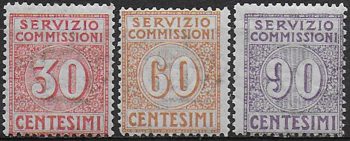 1913 Italia Servizio Commissioni 3v. mc MNH Sassone n. 1/3