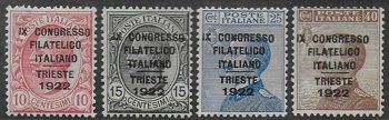 1922 Italia Congresso Filatelico sup varietà MNH Sassone n. 123d/26d