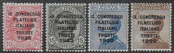 1922 Italia Congresso Filatelico sup varietà MNH Sassone n. 123d/26d