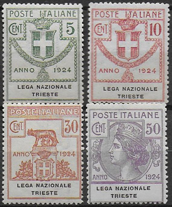 1924 Italia Parastatali Lega Trieste 4v. MNH Sassone n. 42/45