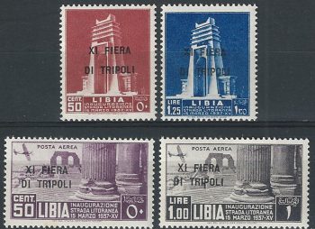 1937 Libia XI Tripoli's Exhibition MNH Sassone n. 142/43+A