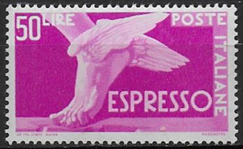 1956 Italia espressi Lire 50 stelle II MNH Sassone n. 33/I