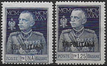 1925-26 Tripolitania Giubileo 2v. MNH Sassone n. 26/27