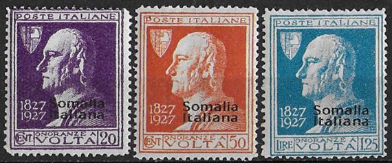 1927 Somalia Volta 3v. MNH Sassone n. 109/11