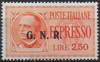 1943 Repubblica Sociale Espressi Lire 2,50 var MNH Sassone n. 20/IIIk
