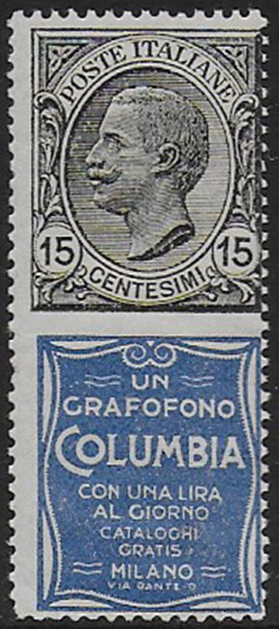 1924-25 Italia Pubblicitari 15c. Columbia MNH Sassone n. 2