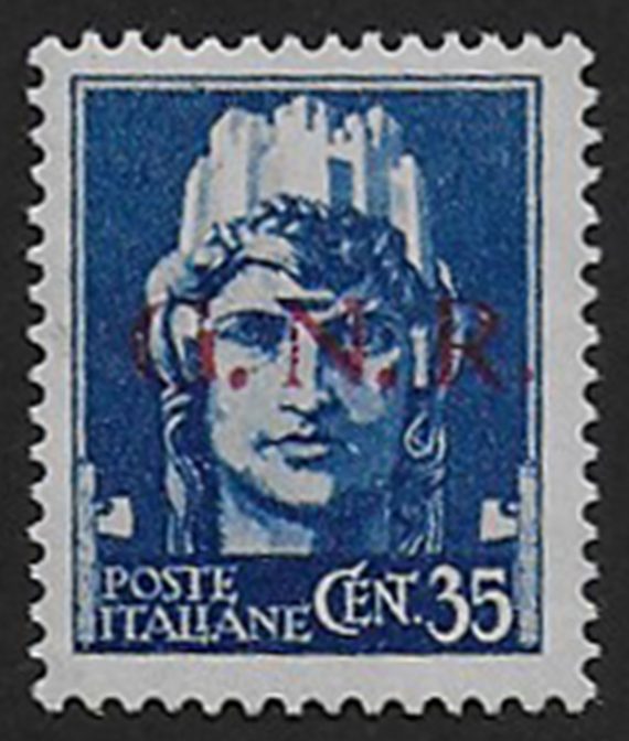 1944 Repubblica Sociale 35c. G.N.R. Verona var MNH Sassone n. 476iae