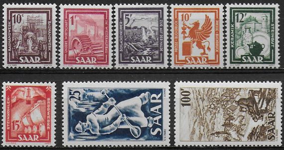 1949-50 Saar French occupation Industry 8v. MNH Unificato n. 255/62