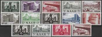 1952-55 Saar French occupation 14v. MNH Unificato n. 306/15++
