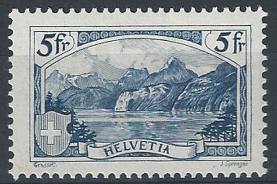 1928 Svizzera Mount Rutli 5f. modified MNH Unificato n. 230