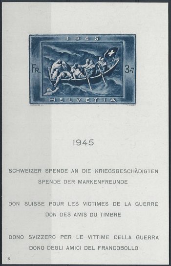 1945 Svizzera Dono MS MNH Unificato n. 11