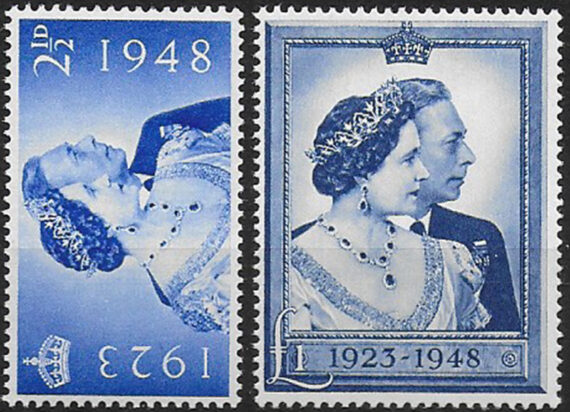 1948 Gran Bretagna Royal Silver Wedding MNH SG n. 493/94