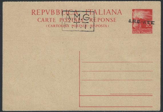 1948 Trieste A Lire 20 cartolina postale Filagrano n. C8BaR