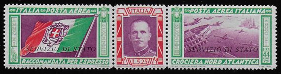 1933 Italia Servizio di Stato trittico bc MNH Sassone n. 1