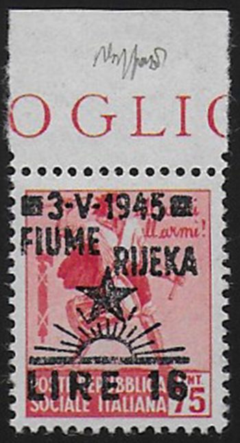 1945 Fiume Jugoslava 1v. MNH Sass. n. 21
