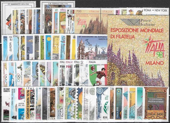 1996 Italia complete year 62v. + 1booklet MNH