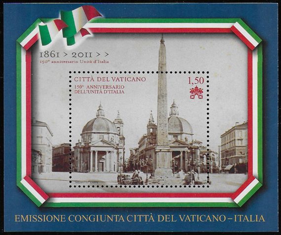 2011 Vaticano Unità d'Italia 1 MS MNH Sassone n. 100