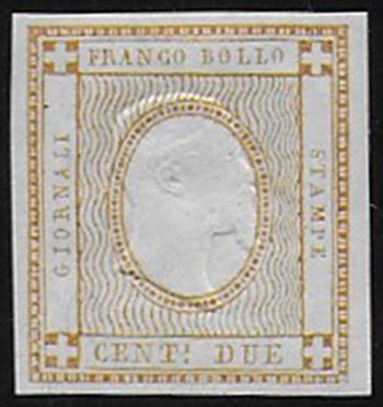 1862 Italia 2c. bistro sperimentale effigie MNH Sassone n. 10S