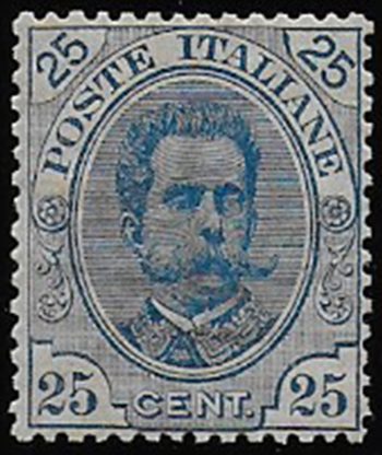 1893 Italia Umberto I 25c. azzurro bc MNH Sassone n. 62