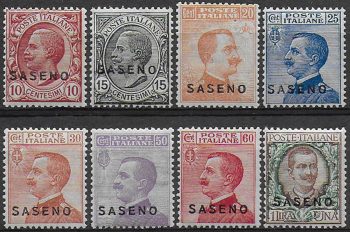 1923 Saseno 8v. bc. MNH Sassone n. 1/8