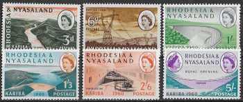 1960 Rhodesia and Nyasaland Khariba 6v. MNH SG n. 32/37