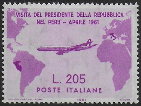 1961 Italia Lire 205 Gronchi rosa MNH Sassone n. 921