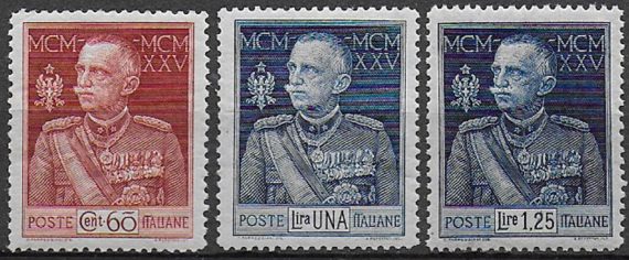1925-26 Italia Giubileo 3v. bc MNH Sassone n. 186/88
