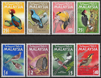 1965 Malaysia Birds 8v. MNH SG n. 20/27