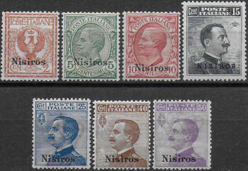 1912 Egeo Nisiro 7v. ordinaria bc MNH Sassone n. 1/7