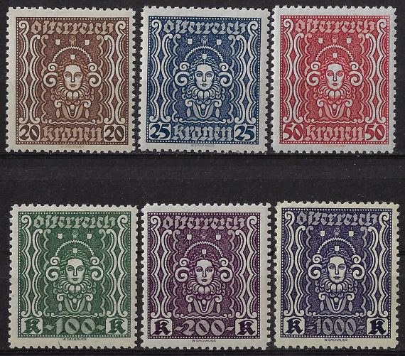 1922 Austria allegoria arte MNH Unificato n. 282B/88B