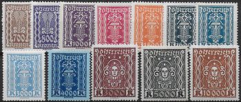 1923-24 Austria allegorie 12v. MNH Unificato n. 314/25